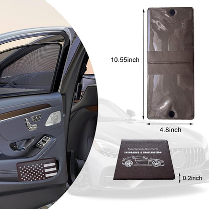 Ziciner Car Registration Insurance Holder, 2Pack Essential Auto Card Document Glove Box Organizer with Touch Fastener, Vehicle Interior Accessories Perfect for Most Car, Truck, SUV (Red/Small Car)