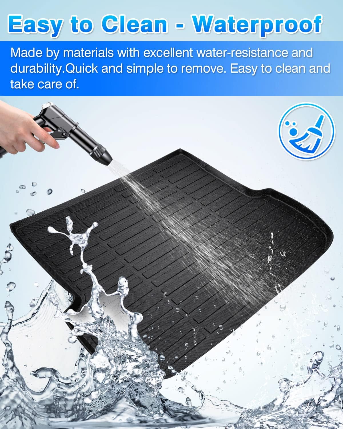 Rav4 Cargo Liner - Trunk Mat for Toyota RAV4 2019-2024 2025, All Weather Cargo Mat for rav4 Accessories, Heavy Duty (Fit for All Models)