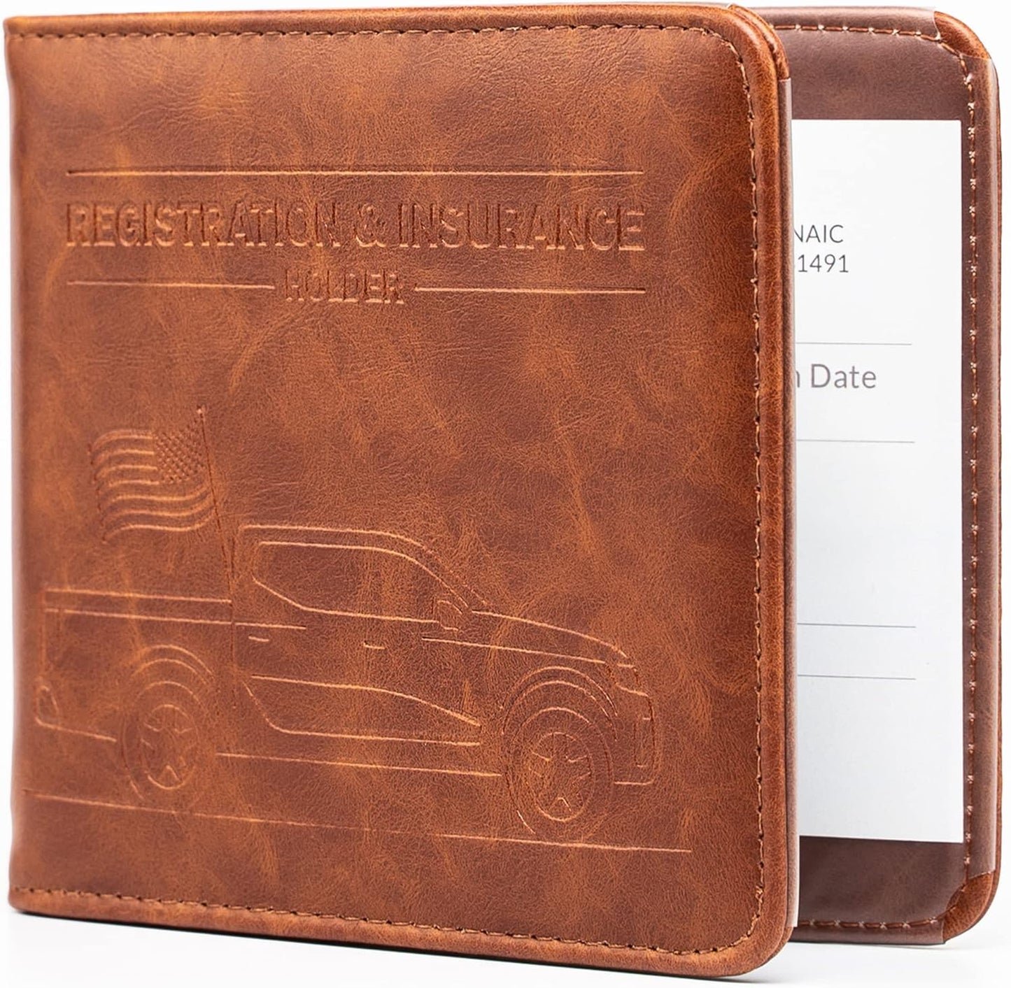 CANOPUS Car Registration and Insurance Holder, Magnetic Closure, Embossed Card Document Holder, Vehicle Glove Box Organizer, Wallet for Auto, SUV, Motorcycle, Truck, Waterproof, Car Model