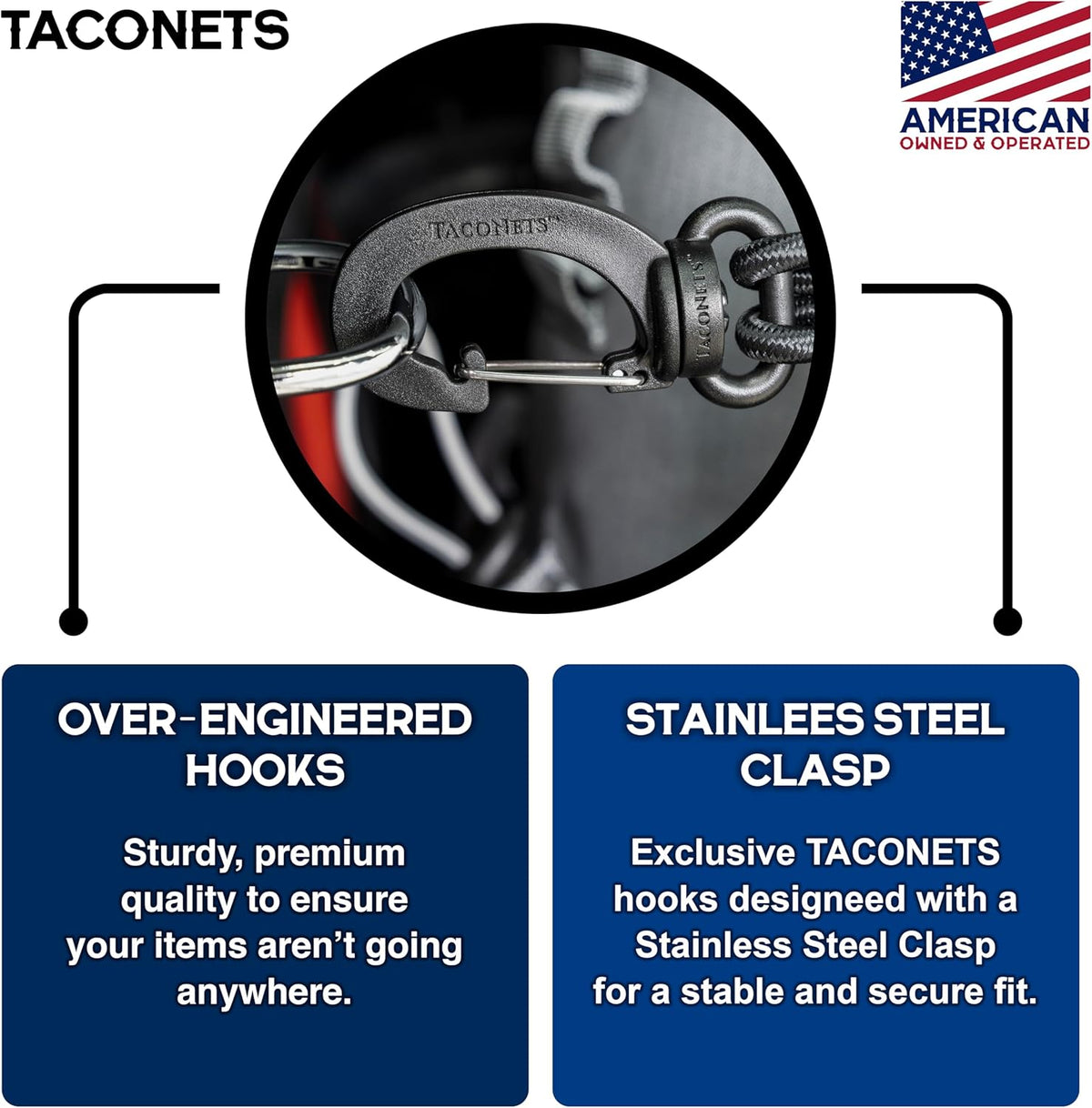 TacoNets Envelope Cargo Net for GMC Sierra & Chevy Silverado - Fits 2013-Current - Upgraded 5mm Bungee - Integrated Storage Bag - Heavy Duty Carabiners - Designed in USA