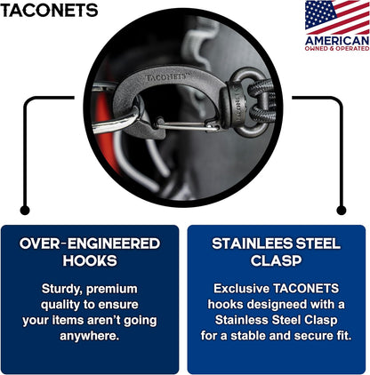 TacoNets Envelope Cargo Net for GMC Sierra & Chevy Silverado - Fits 2013-Current - Upgraded 5mm Bungee - Integrated Storage Bag - Heavy Duty Carabiners - Designed in USA