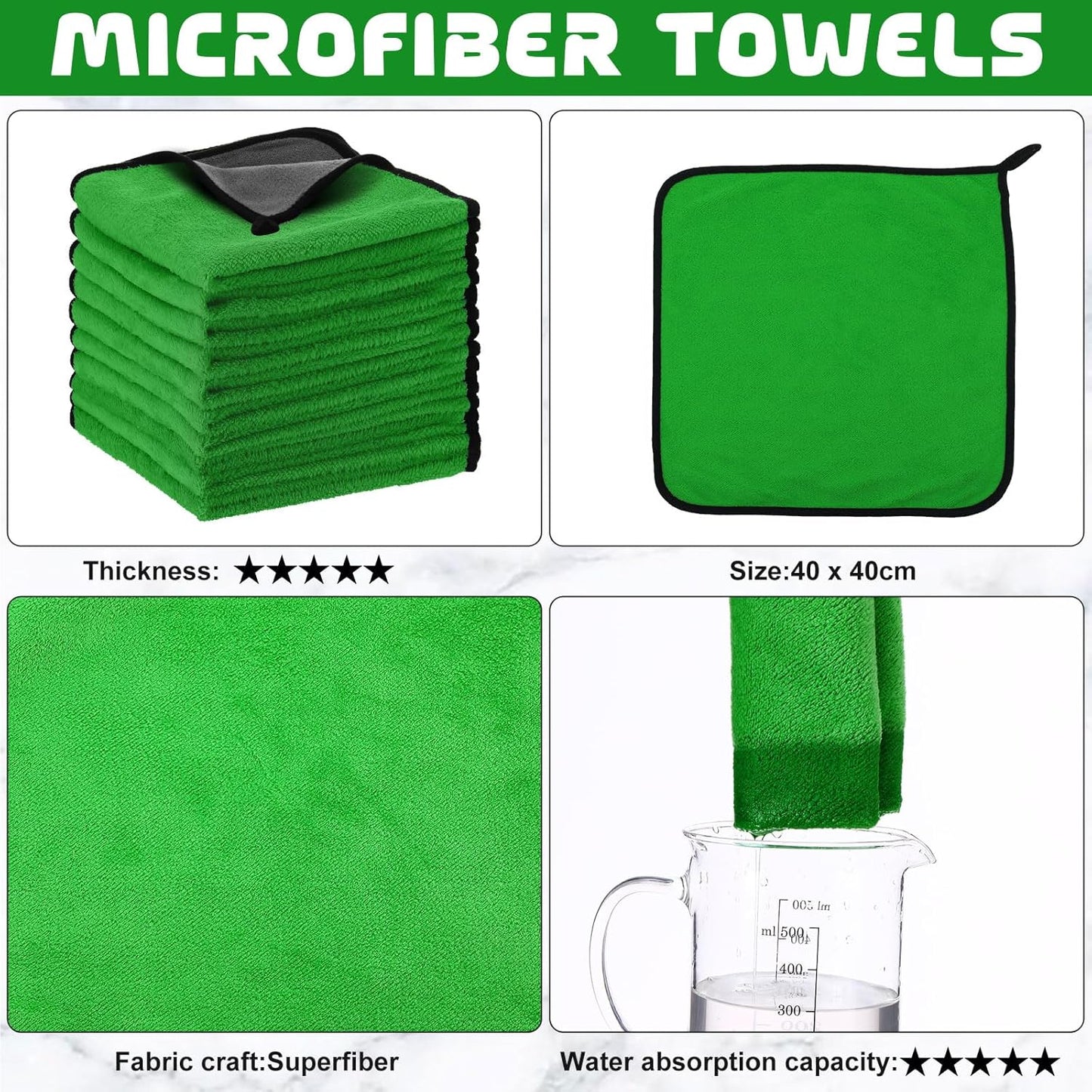 Tallew 40 Pcs Microfiber Towels:16"x16" Microfiber Drying Towels Bulk Micro Fiber Car Cleaning Cloth for Cars Drying Washing Polishing Office Windows Cleaning Household Supplies (Yellow)