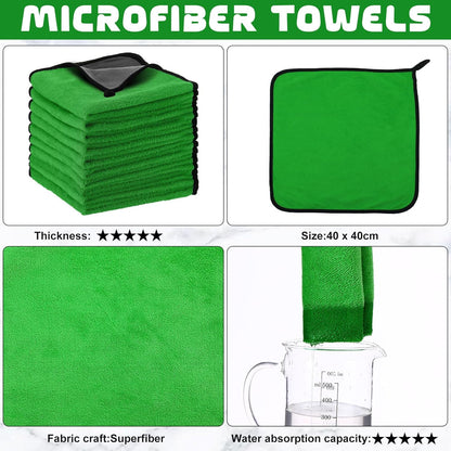 Tallew 40 Pcs Microfiber Towels:16"x16" Microfiber Drying Towels Bulk Micro Fiber Car Cleaning Cloth for Cars Drying Washing Polishing Office Windows Cleaning Household Supplies (Yellow)