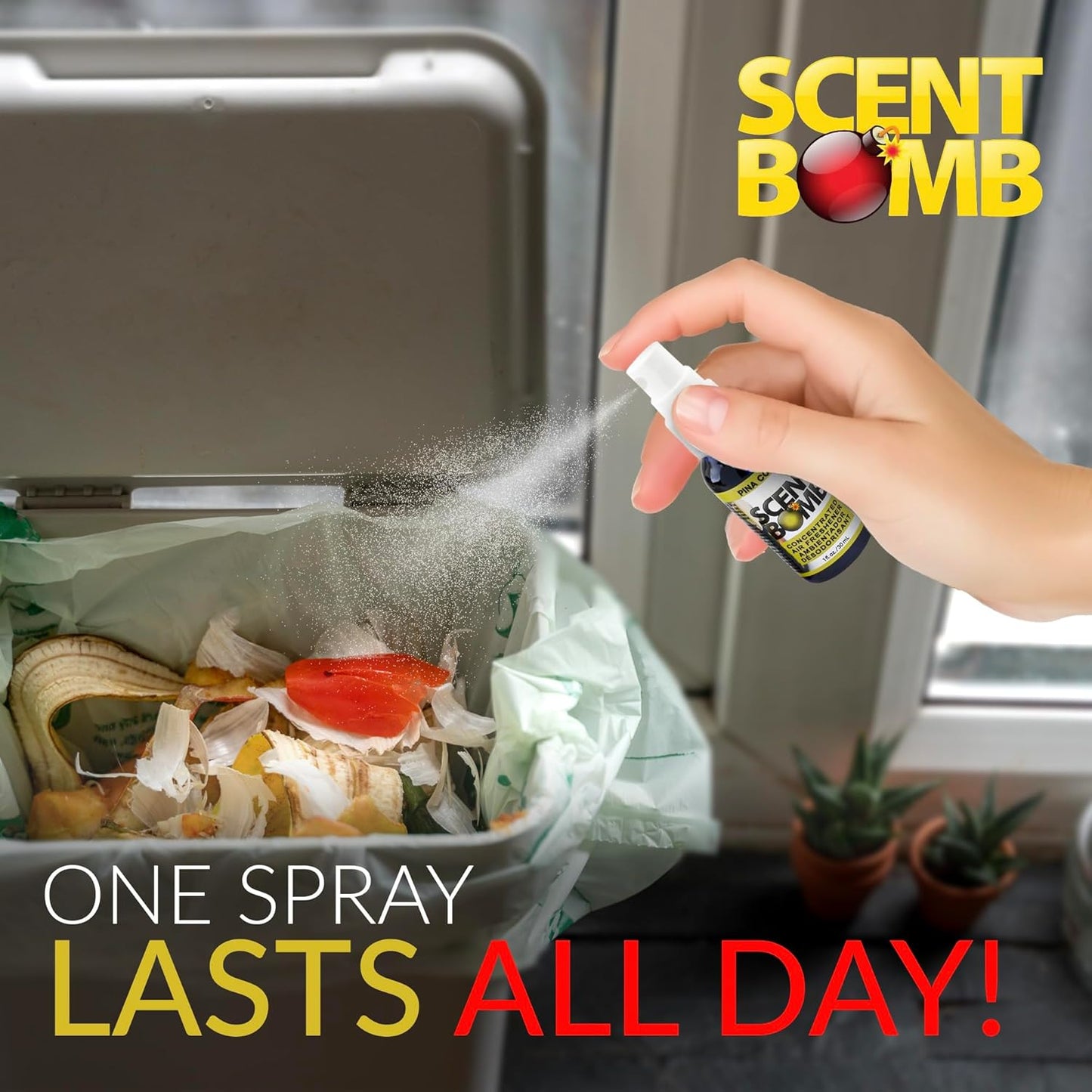 Scent Bomb Air Freshener Spray, Long-Lasting Odor Eliminator - Effective Deodorizer for Home & Car, Fresh Room Spray for Kitchen, Bathroom & Smell Neutralizer - 1 oz Pack of 4, Black Cherry Scent