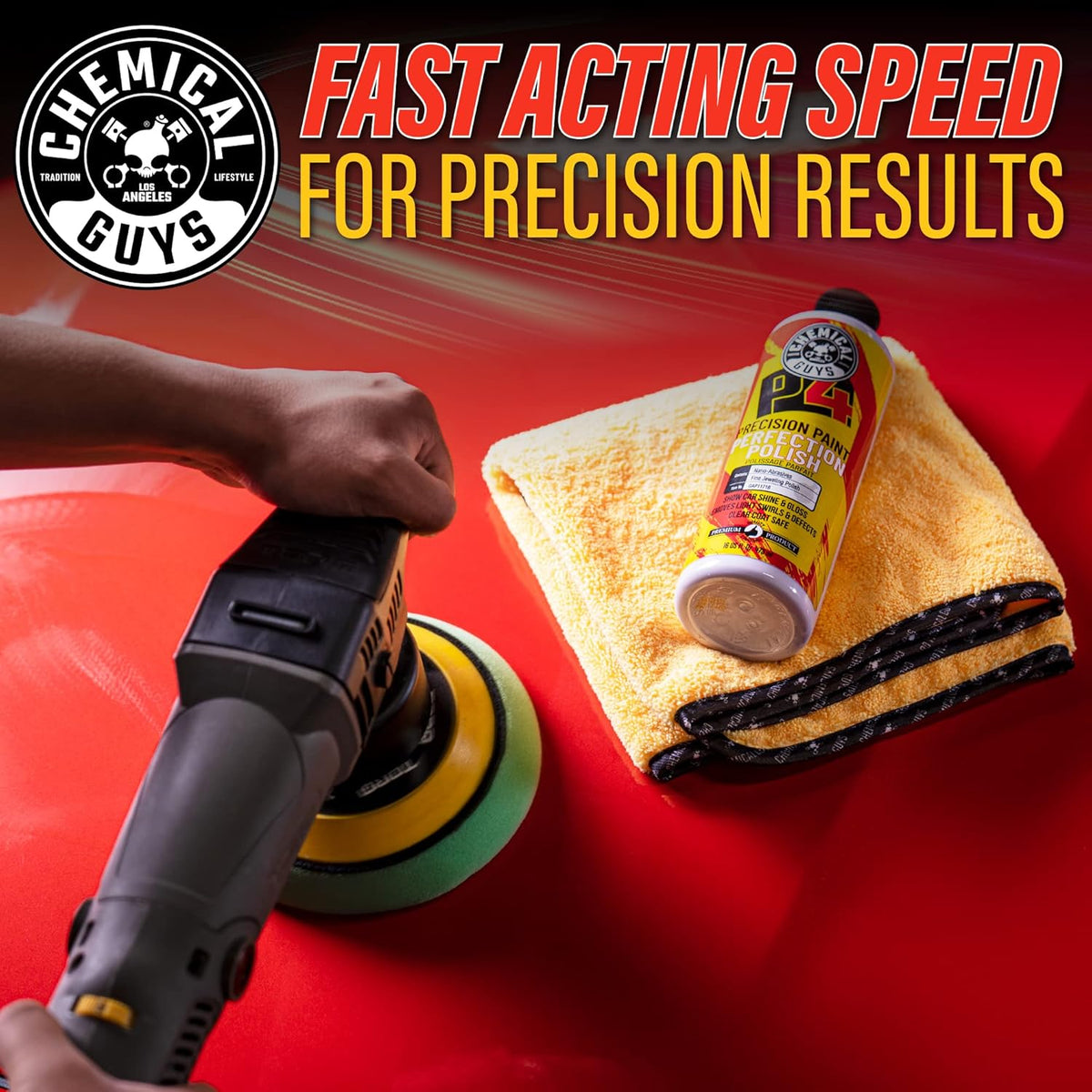 Chemical Guys C4 & P4 Clear Cut Correction Compound and Precision Paint Perfection Polish Combo - Removes Scratches, Swirls, Towel Marks, and Etching, Restores Gloss, Polishing Kit - 2 x 16 oz
