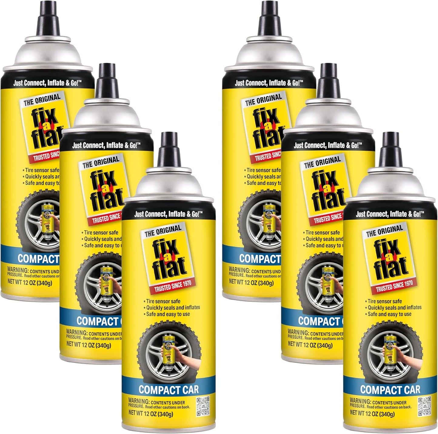 Fix-A-Flat S60420 Aerosol Emergency Flat Tire Repair and Inflator, for Standard Tires, Eco-Friendly Formula, Universal Fit for All Cars, 16 oz. (Pack of 1)