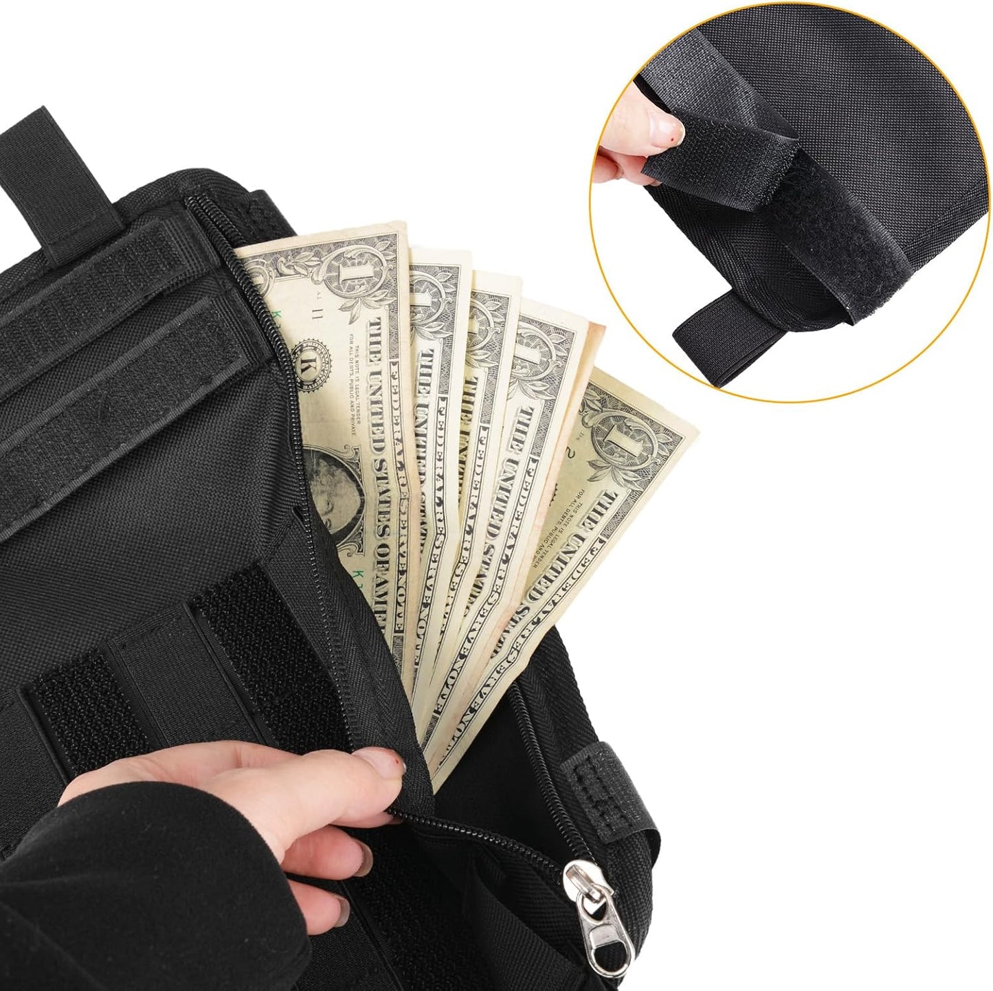 1 Pack Multi-Functional Car Sun Visor Organizer With Micro ID Carrier Pocket, Molle Tactical Visor Organizer Bag,Truck Visor Organizer Auto Accessories Sunglass Holder