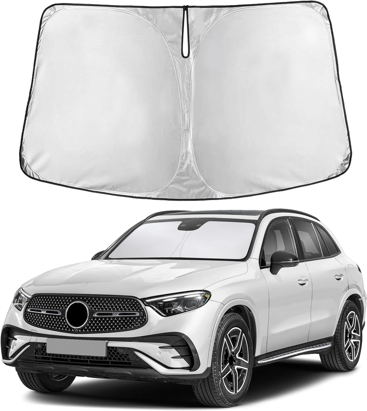 EcoNour Car Windshield Sun Shade | 2025 Upgraded Innovative No-Light-Pass Technology for Maximum Coverage | Foldable Sun Shade Keeps Your Vehicle Cool | Must-Have Car Accessories | Small (59" x 29") - Colors L