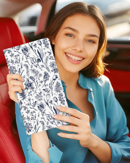 Slohif Car Registration and Insurance Card Holder with Magnetic Shut - Vehicle Glove Box Organizer Women Leather Automobile License Holders Coasters Auto Accessories Case for Document,Strawberry