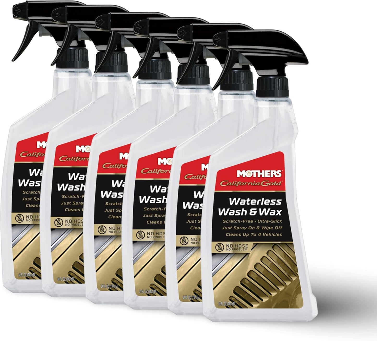 Mothers 05644-6 California Gold Waterless Wash and Wax, 24 fl. oz., (Pack of 6)