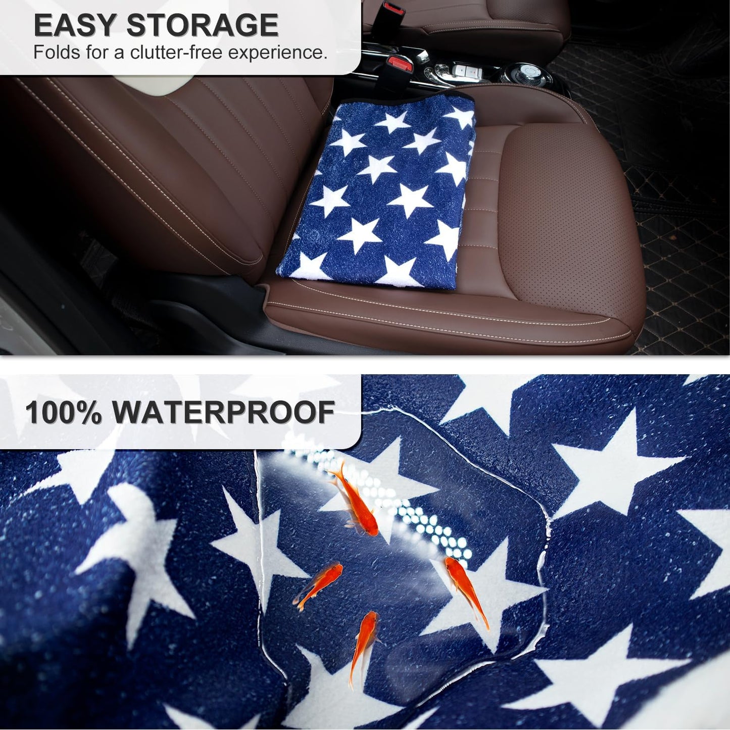 Waterproof Sweating Car Seat Cover for Post Gym Workout, Running, Swimming, Beach and Hiking, Universal Fit Non-Slip Towel Bucket Seat Protector for Cars SUV Trucks, Machine Washable (Grey)