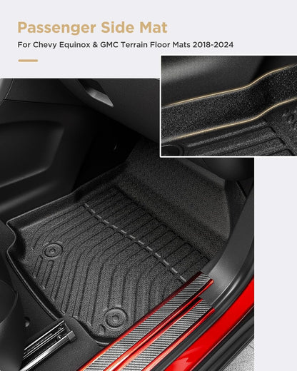 for Chevy Equinox Floor Mats 2024 2023 2022 2021 2020 2019 2018, for GMC Terrain Floor Mats 2018-2024, for Equinox All Weather Mats Cargo Liners Trunk Carpet Rubber Car Accessories