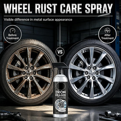 Iron Eraser Rust Remover Spray – Fast Acting Iron & Brake Dust Remover for Car Wheels and Paint, Professional Automotive Surface Cleaner, Iron Powder Remover (2 Pack)