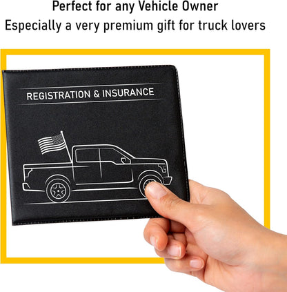 CANOPUS Car Registration and Insurance Holder, Car Document Holder, Vehicle Registration and Insurance Card Holder, Wallet for Auto, Trailer, Motorcycle, Truck, Vehicle Paperwork Organizer (2 Pack)