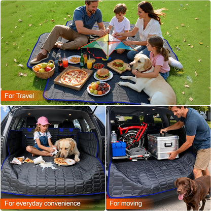 Reliadura SUV Cargo Liner for Dogs, Waterproof Dog Trunk Cover with Bumper Flap Protector, Pet Cargo Mat for SUVs Sedans Vans, Non-Slip Scratchproof Dog Seat Cover, Large Size Universal Fit