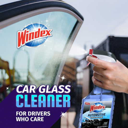 Windex Automotive Car Window and Glass Cleaner, Streak-Free Shine for Car Glass Exteriors, Tinted Windows, and Interior Electronics, 23 fl oz
