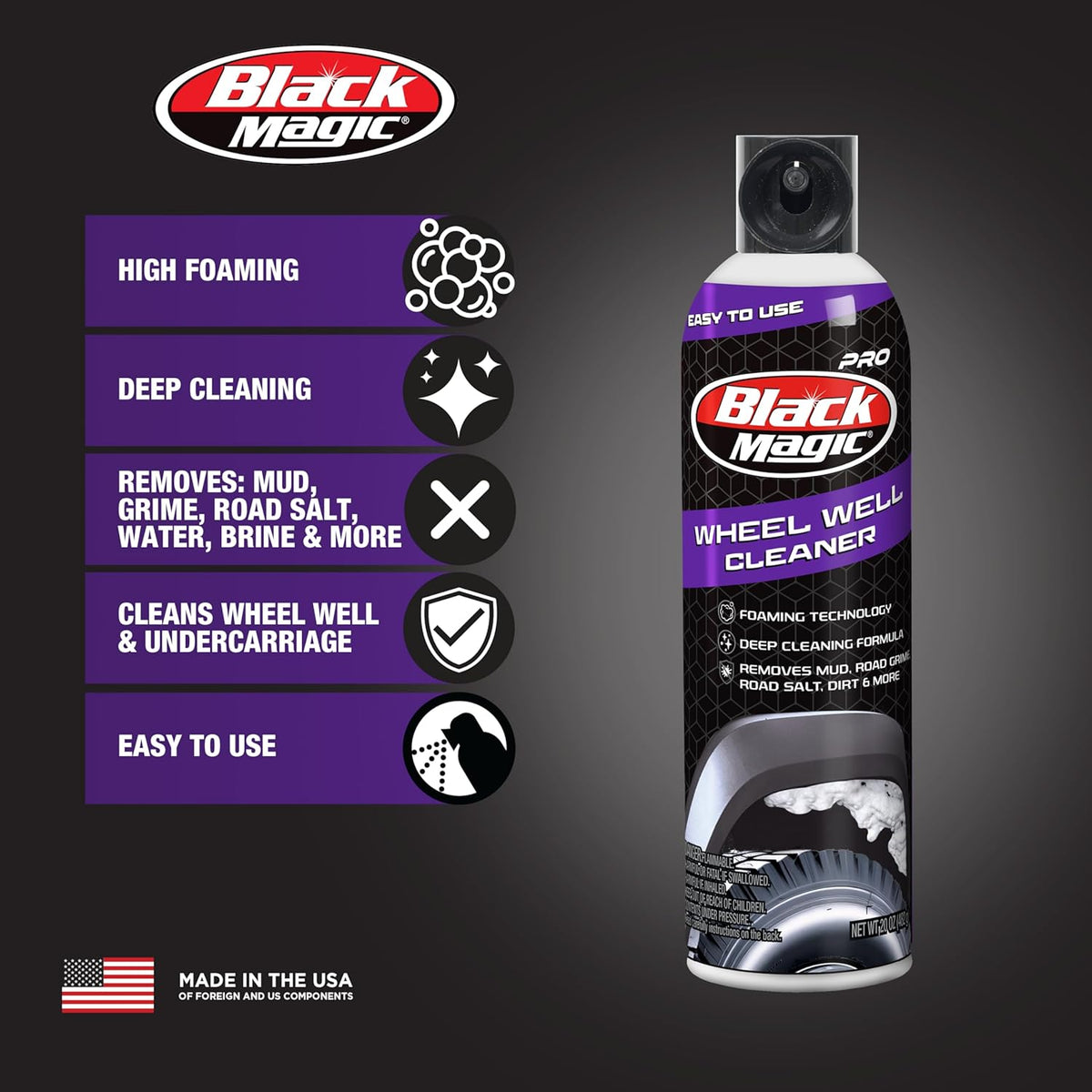 Black Magic 120218 No Scrub All Wheel Cleaner, 23 oz. (Pack of 2) - No Scrubbing Needed, Just Apply, Hose Off and Wipe for Clean Wheels Every Time