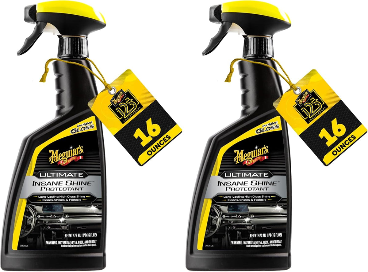 Meguiar's G220216 Ultimate Insane Shine Protectant, Car Cleaning Spray That Creates a Lasting and Glossy Shine, Auto Care Product Safe for Exterior and Interior Surfaces, 16 Oz