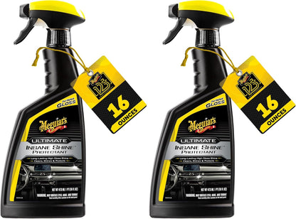 Meguiar's G220216 Ultimate Insane Shine Protectant, Car Cleaning Spray That Creates a Lasting and Glossy Shine, Auto Care Product Safe for Exterior and Interior Surfaces, 16 Oz