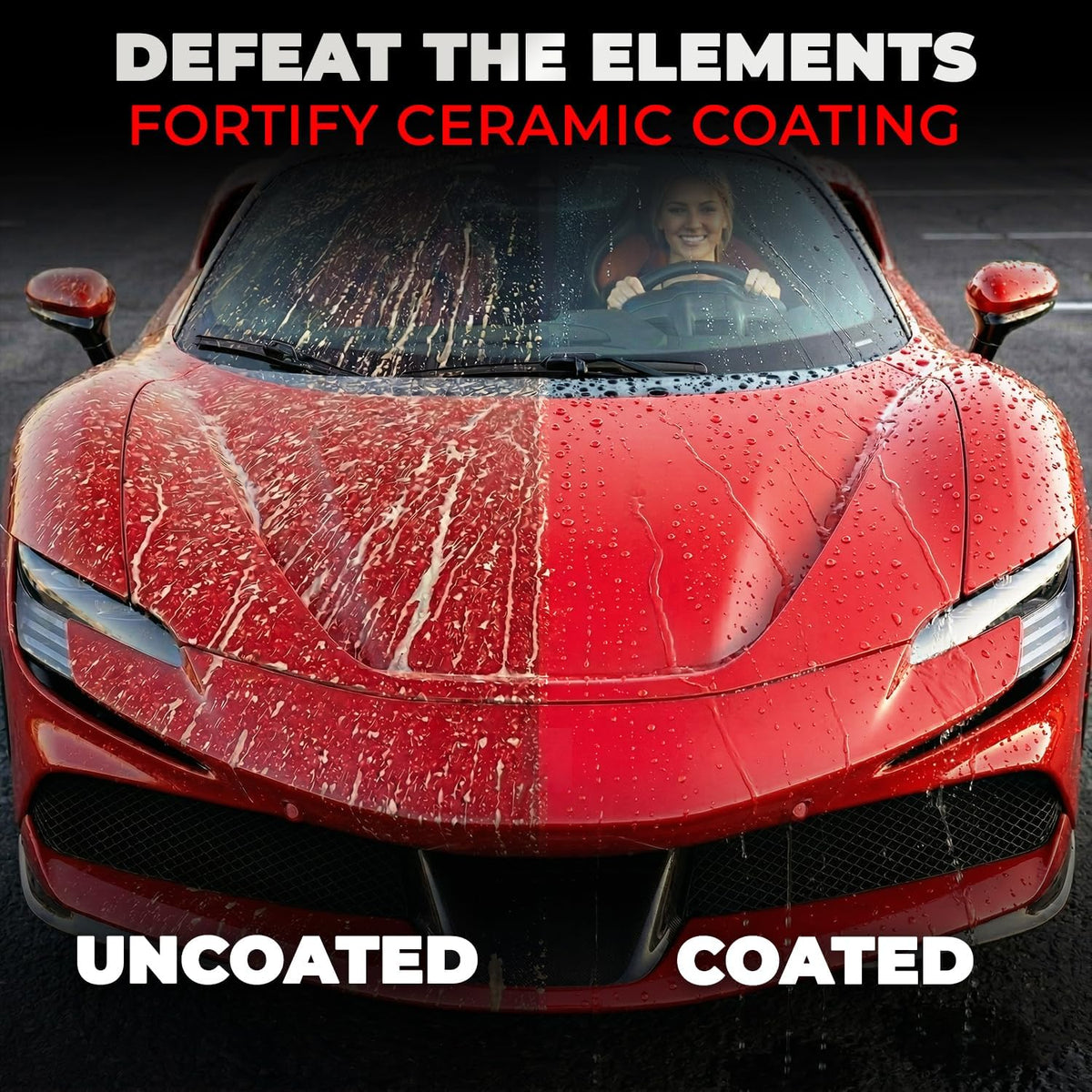 SHINE ARMOR Fortify Quick Coat: 3-in-1 Waterless Car Wash Spray with Ceramic Coating - Car Wax, Paint Protector, and Cleaner for Trucks, Bikes and SUVs, Made in USA, 16floz