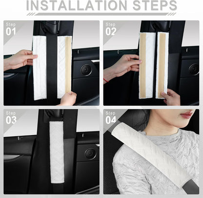 JUSTTOP 2-Pack Universal Car Seat Belt Pads Cover for A More Comfortable Driving, Seat Belt Shoulder Strap Covers Harness Pad for Car Interior Accessories(Black)