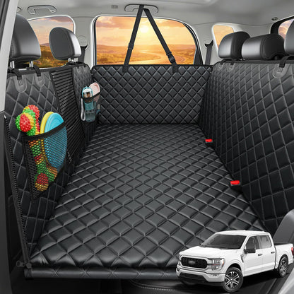 URPOWER 2026 Upgraded Back Seat Extender for Dogs - Large Hard Bottom Dog Car Seat Cover Holds 550lbs, Waterproof Dog Hammock Pet Bed with High-Density Foam Non-Slip Backseat Protector