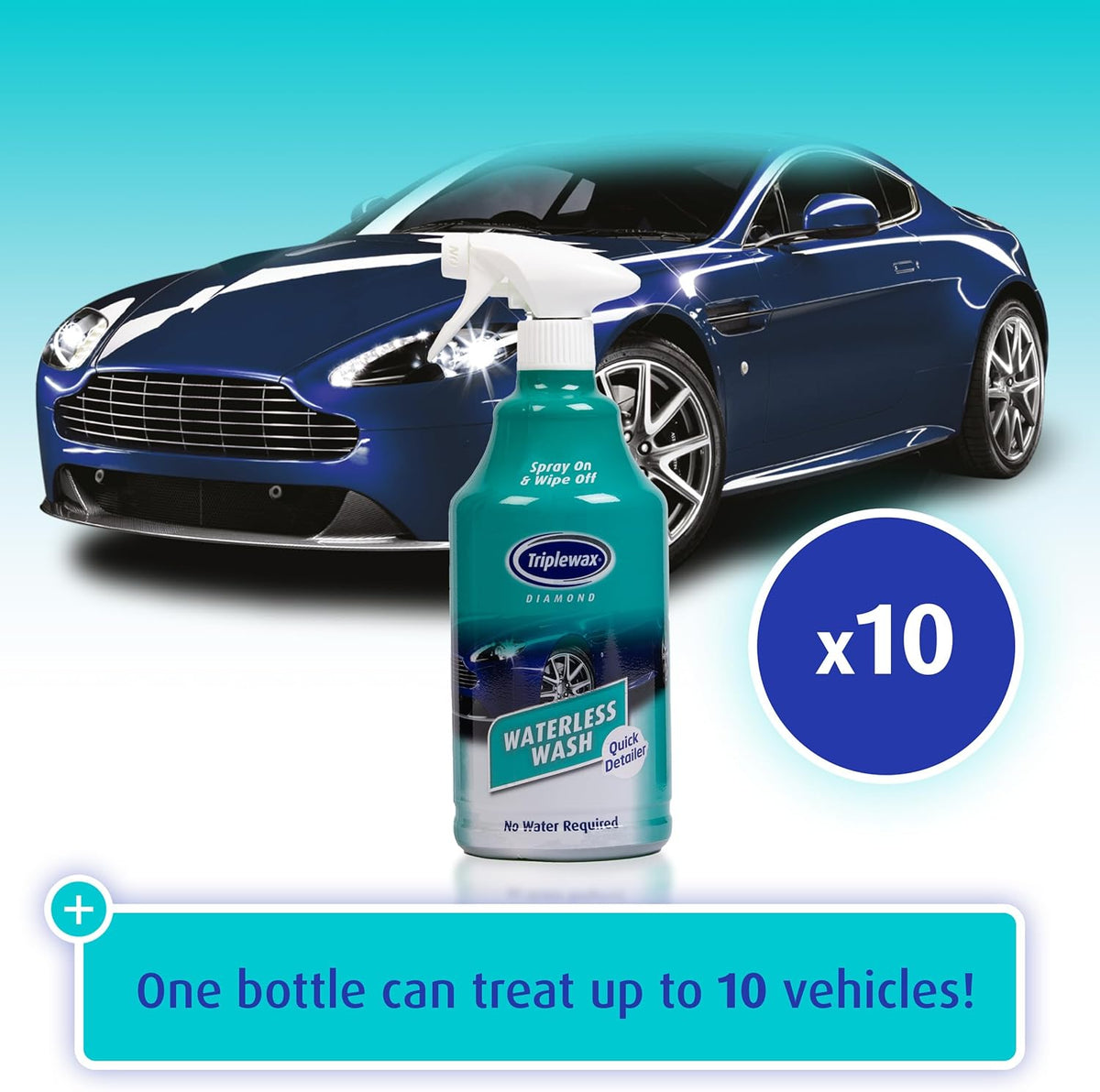Triplewax Waterless Wash – No-Rinse Car Cleaner for Instant Shine and Dirt Removal, 34 fl oz