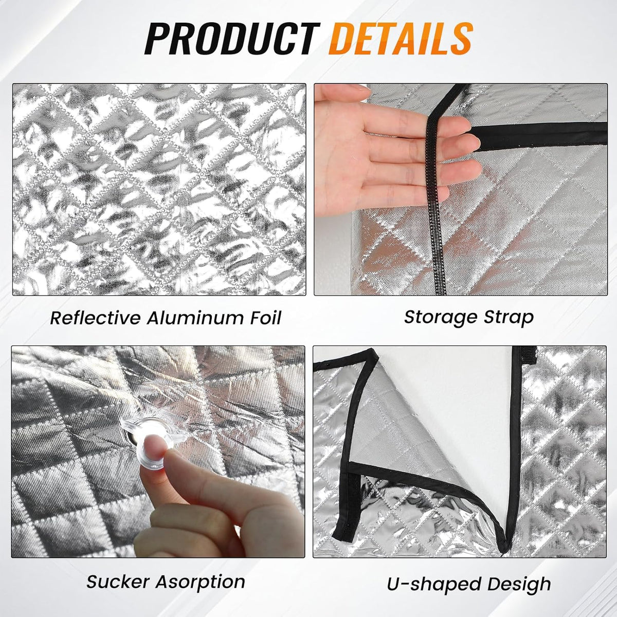 Iridescent Sun Shade for Car Windshield, Foldable Universal Car Windshield Upgrade Sunshade Enhanced UV Rays Reflective Sun Visor Shade Keeps Vehicle Cool