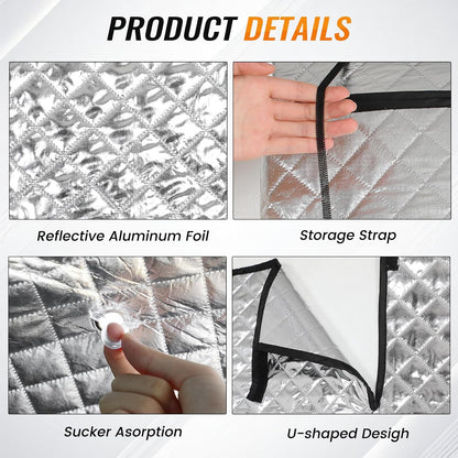 Iridescent Sun Shade for Car Windshield, Foldable Universal Car Windshield Upgrade Sunshade Enhanced UV Rays Reflective Sun Visor Shade Keeps Vehicle Cool