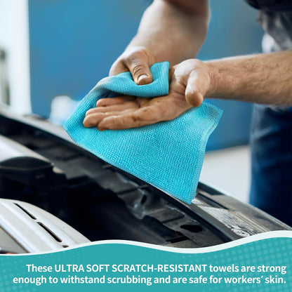 Microfiber Cleaning Cloth, 100 Pack Cleaning Rags Microfiber Towel Bulk Absorbent Lint-Free Wash Cloths, All-Purpose Shop Towels for Cars, Automotive, Garage, Home & Kitchen 11.5"*11.5"