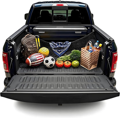 BAILALIBO Cargo Net Stretchable, Adjustable Elastic Trunk Mesh Nets with Metal Hook Universal for SUV, Jeep, Trucks, Car Exterior Accessories for Secure Storage (35.4x15.8 inch)