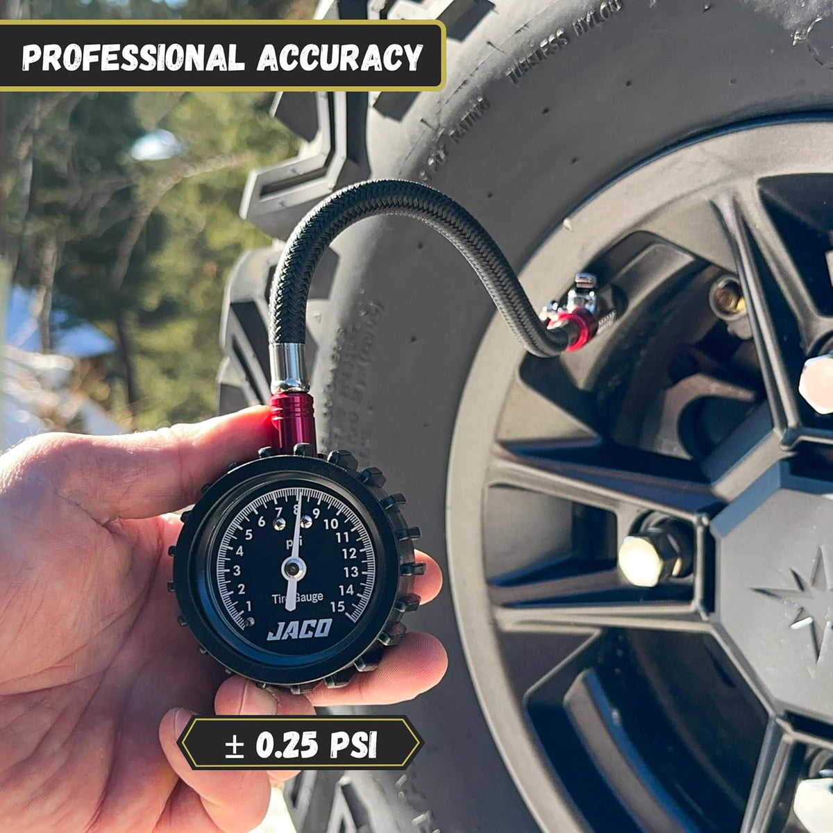 JACO ElitePro-X Tire Pressure Gauge with Lightning Chuck (100 PSI)