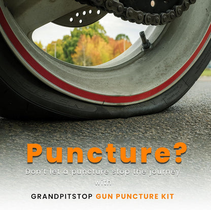 GRAND PITSTOP Tubeless Tire Gun Puncture Repair Kit with Mushroom Plug for Tyre Punctures and Flats on Cars, Motorcycles, ATV, Trucks & Tractors (Gun Puncture Kit 30 Plugs)