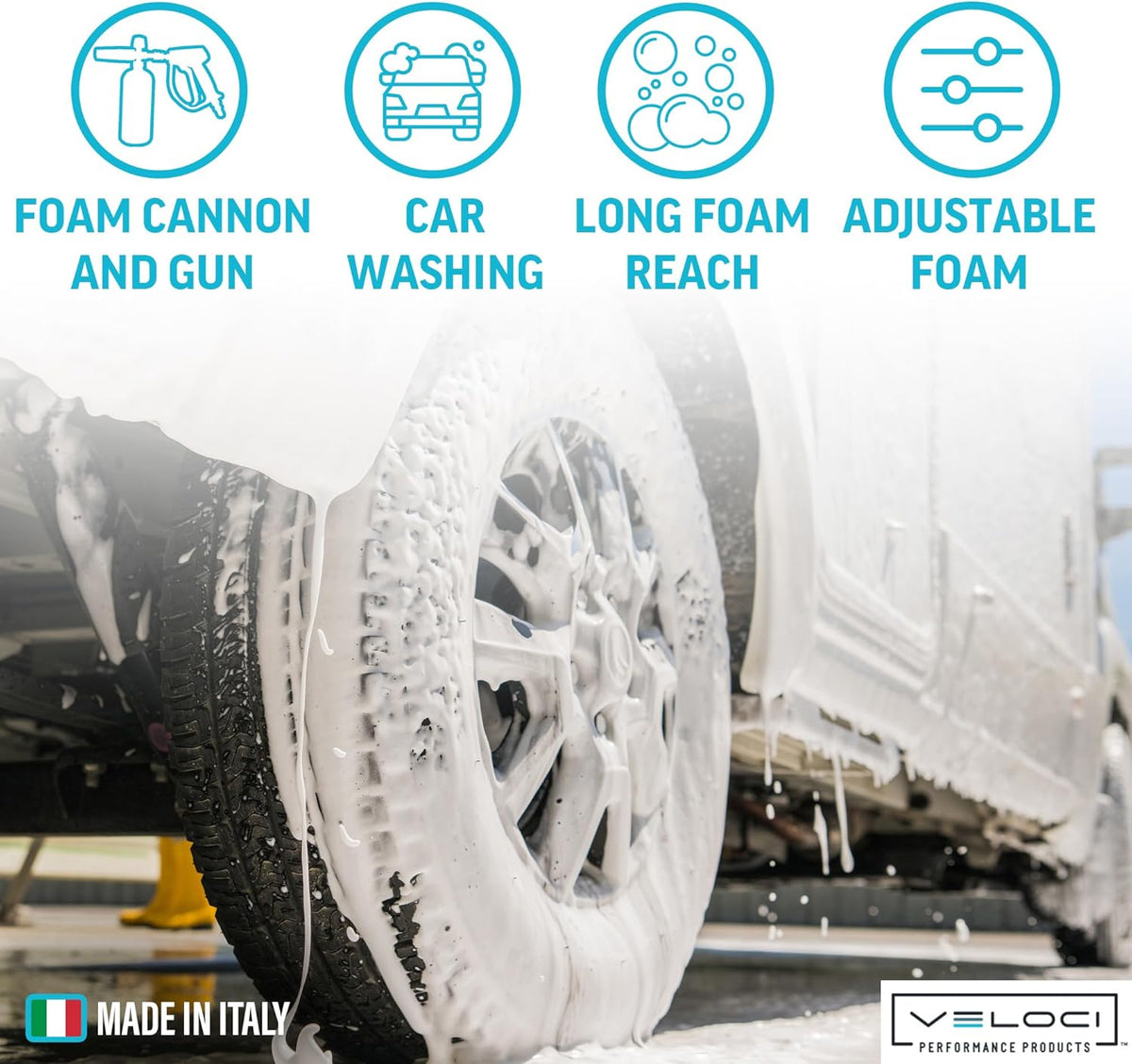 MTM Hydro Wide Mouth PF22 Foam Cannon and SG28 Trigger Gun Kit for Pressure Washer Commercial Grade Made in Italy