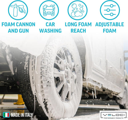 MTM Hydro Wide Mouth PF22 Foam Cannon and SG28 Trigger Gun Kit for Pressure Washer Commercial Grade Made in Italy