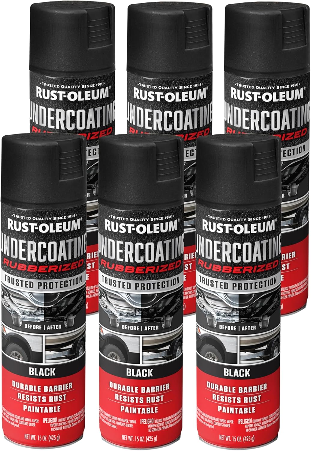 Rust-Oleum 248657 Rubberized Undercoating Spray, 15 oz, Black