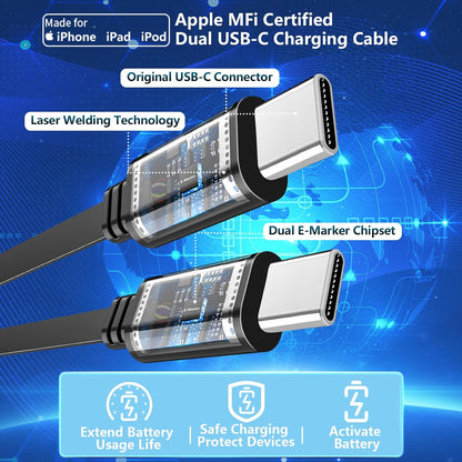 【MFi Certified】iPhone 17 Car Charger Fast Charging, Braveridge 75W USB C PD&QC Car Power Cigarette Lighter USB Charger with 6FT Type C Coiled Cable for iPhone 17/17 Pro Max/16/15/Galaxy S26/S25/Pixel