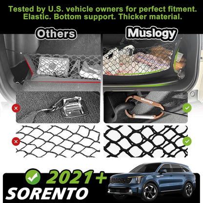 Muslogy Truck Bed Cargo Net Trunk Netting Compatible with 2023-2025 2026 Honda CR-V Accessories, Pickup Cargo Organizer SUV Sedan Storage Net w/Heavy Duty Carabiners - Colors A