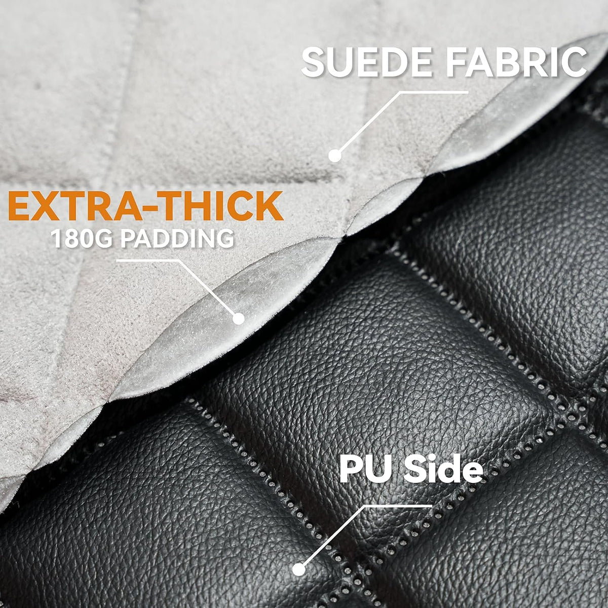 Dog Car Seat Cover for Back Seat, Waterproof Back Seat Covers for Dogs, PU Leather Nonslip Bench Dog Seat Cover Universal Fit Most Vehicles,SUVs,Small Trucks（Black,Standard）