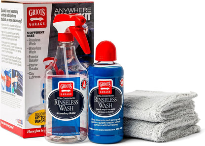 Griot's Garage Rinseless Wash for Car Cleaning and Detailing, No-Rinse Vehicle Washing, Dilutes Into Detailer, Clay Bar Lubricant, 10479, 35oz