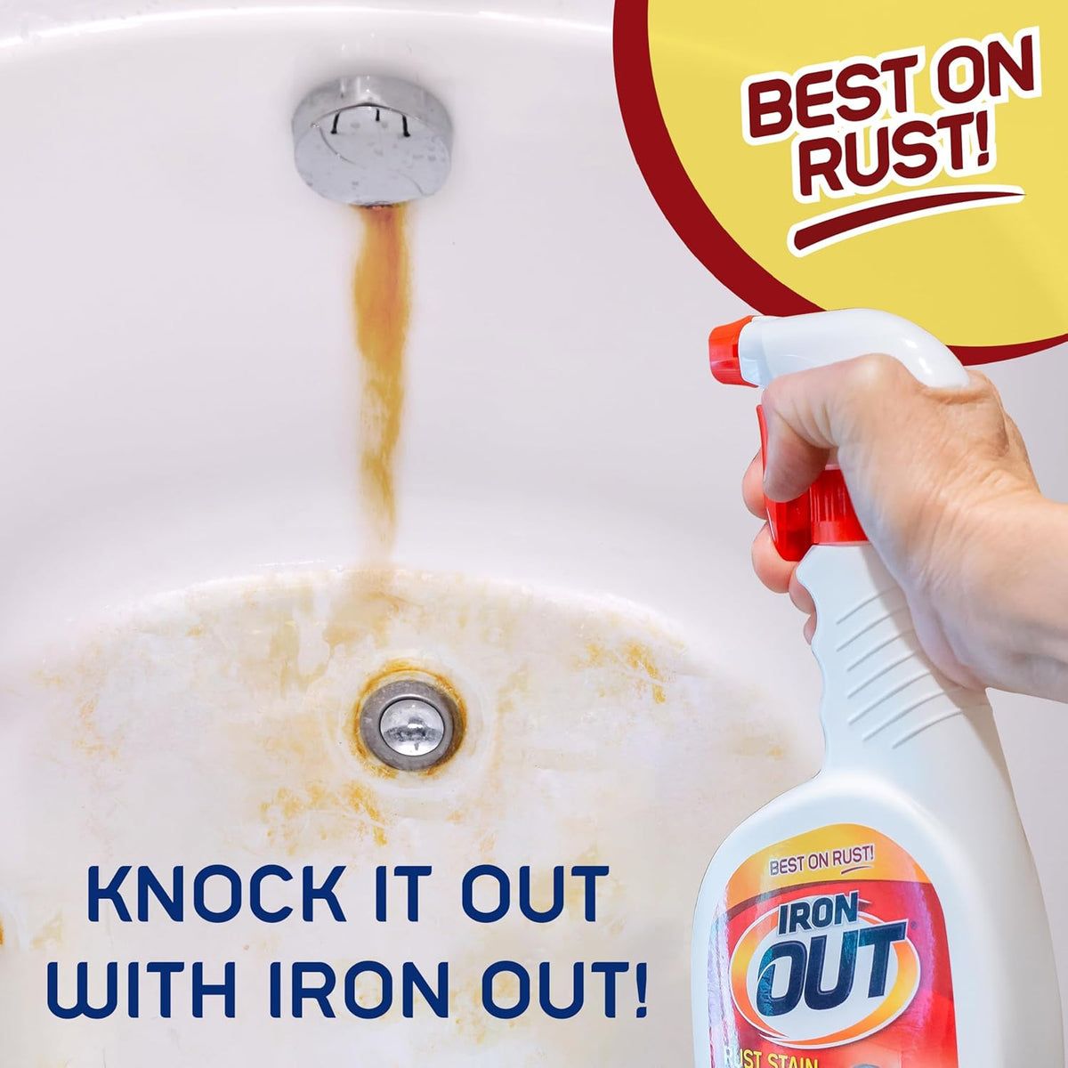 Iron OUT Rust Stain Remover Spray Gel, Remove Rust Stains in Bathrooms, Kitchens, Laundry, and Outdoors, Made in the USA, 24 Ounces