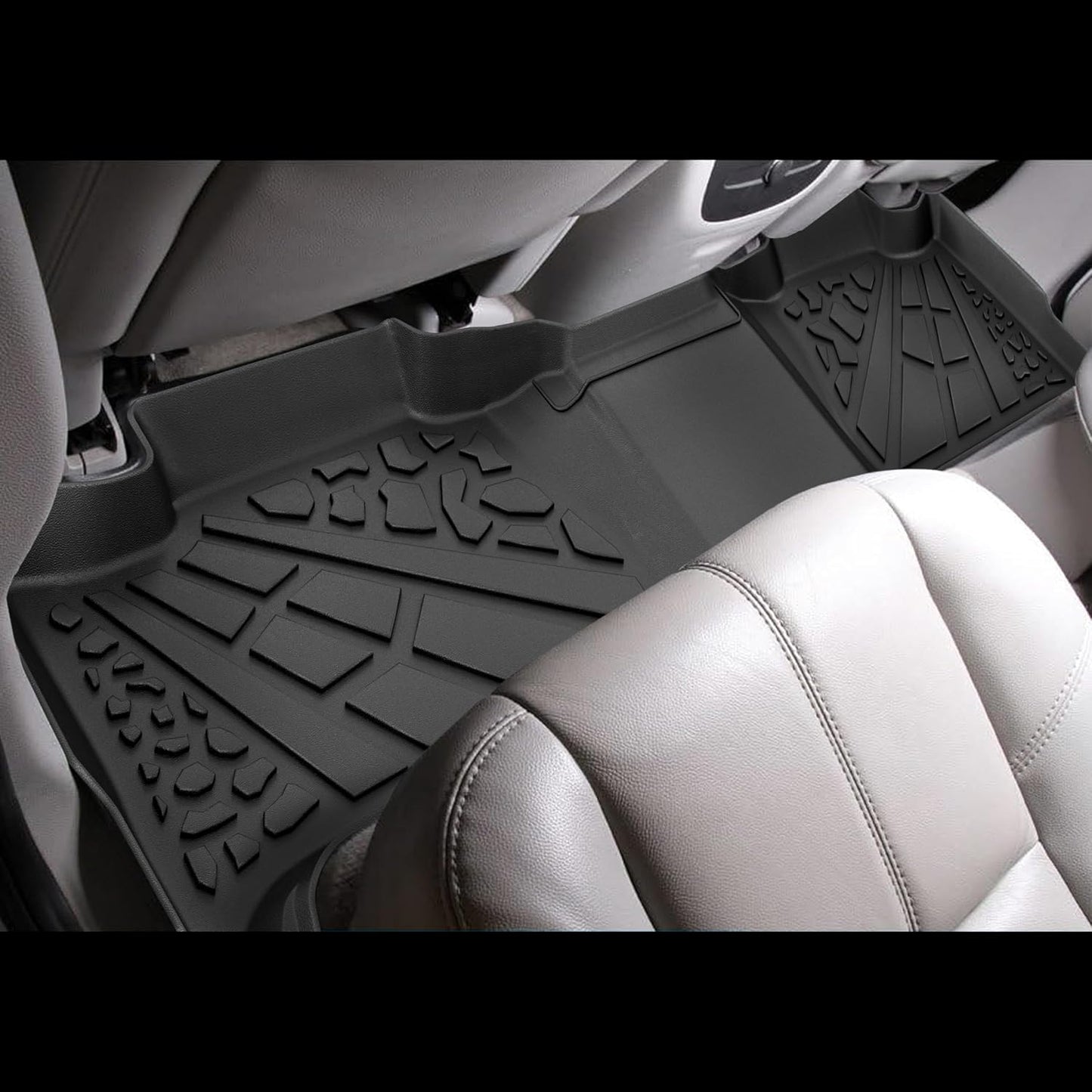 KARPAL Floor Mats for 2007-2013 Chevy Silverado & GMC Sierra 1500 Crew Cab / 2007-2014 2500/3500 HD(Footwell Coverage), All-Weather TPE Custom Fit Floor Liners Car Accessories