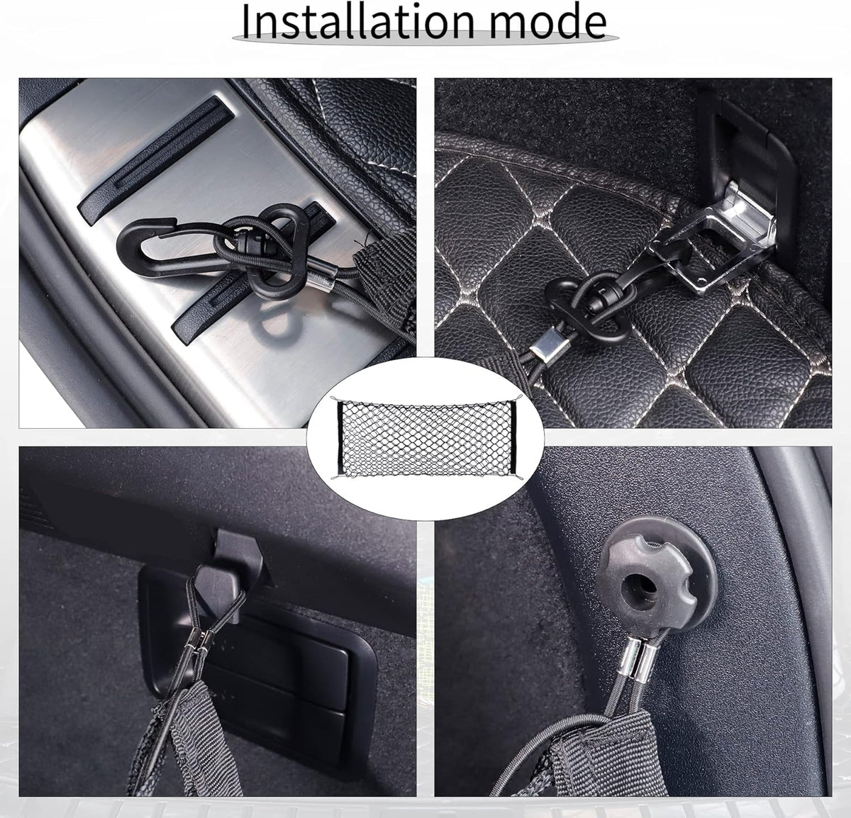 Alpmosn 35.4"x15.8" Stretchable Car Cargo Net Adjustable Elastic Storage Net Trunk Interior Accessories with Hook, Universal Fit for Car, Vehicle, SUV