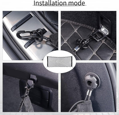 Alpmosn 35.4"x15.8" Stretchable Car Cargo Net Adjustable Elastic Storage Net Trunk Interior Accessories with Hook, Universal Fit for Car, Vehicle, SUV