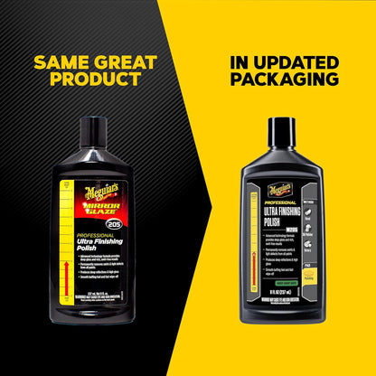 Meguiar’s Mirror Glaze M105 Ultra-Cut Compound, Car Rubbing Compound for Removing Scratches and Heavy Swirls While Adding Shine, Safe and Effective on All Glossy Car Paint and Clear Coats, 8 oz