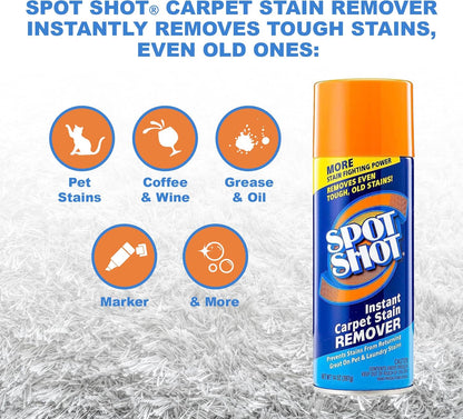 Spot Shot Instant Carpet Stain Remover Aerosol 14 oz can - 2 Pack