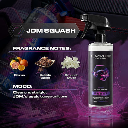 Blackline Luxury Scented Leather Interior Car Cleaner Reset Deep Cleans & Deodorizes All Surfaces, pH-Neutral High-Foam Formula, Long-Lasting Premium Fragrance and Deodorization for Car - Wild Cherry