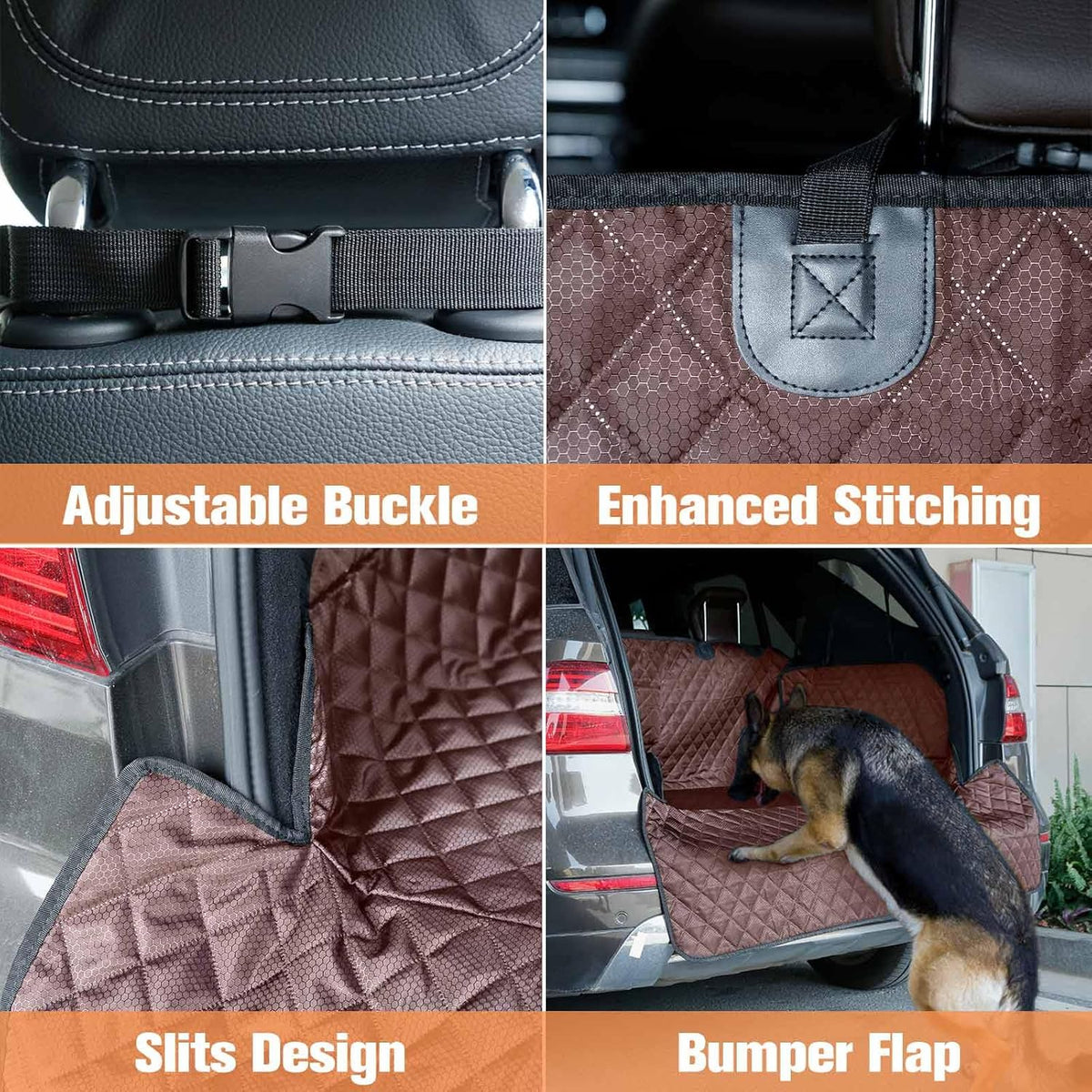 PETICON SUV Cargo Liner for Dogs, Waterproof Trunk Cover for SUVs with Bumper Flap Protector, Scratchproof Durable 600D Oxford Fabric, Non-Slip, Machine Washable