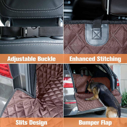 PETICON SUV Cargo Liner for Dogs, Waterproof Trunk Cover for SUVs with Bumper Flap Protector, Scratchproof Durable 600D Oxford Fabric, Non-Slip, Machine Washable