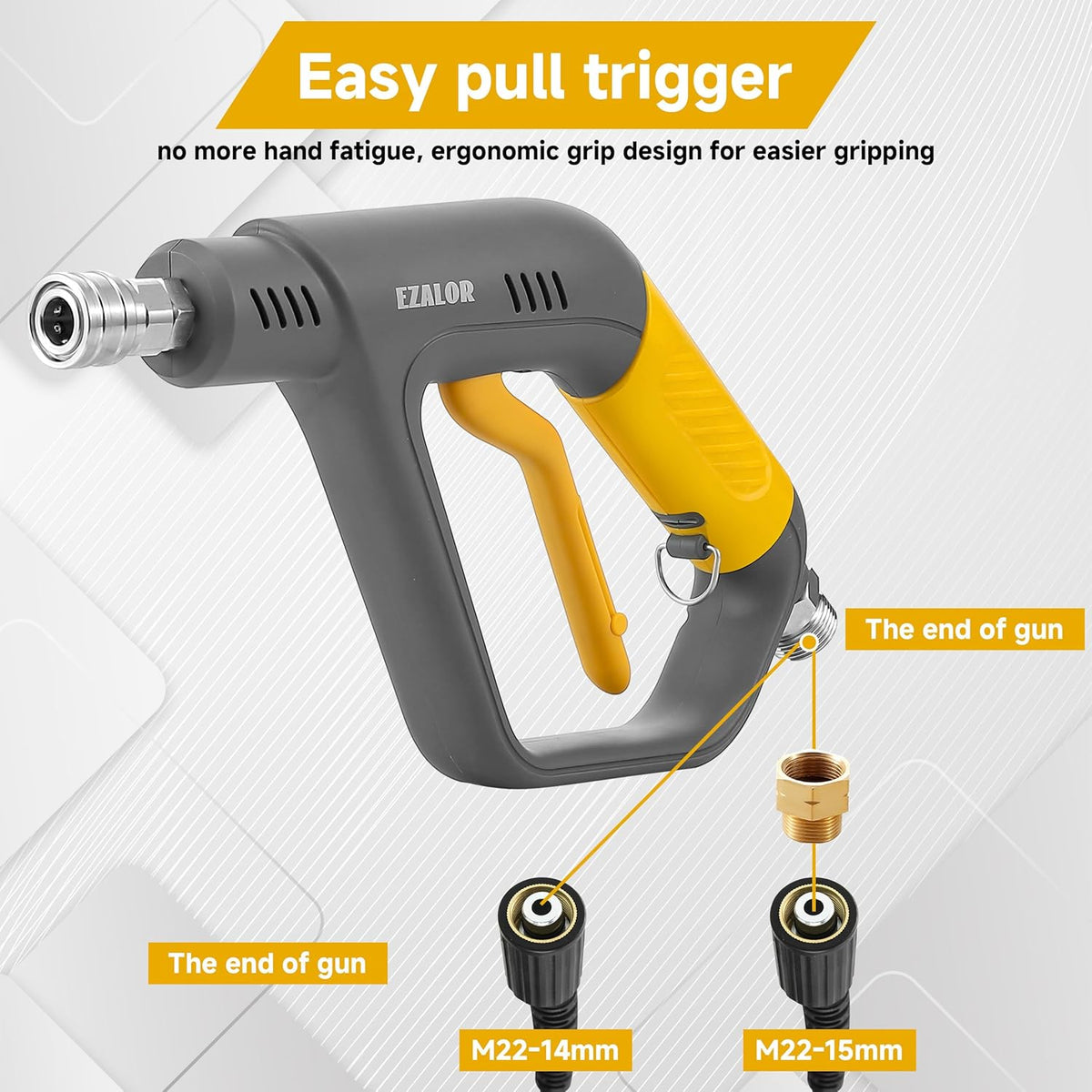 Pressure Washer Foam Cannon Gun Kit with Dual Connector Accessory, Foam Blaster for Car Washing, Double Tip Attachment & 5 Nozzle Tips, 1/4" Quick Connect, 4000 PSI